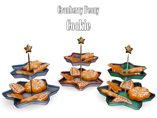 Sims 4 — Cranberry Peony Cookie by Kiolometro — Christmas set for the living room and bedroom. Juicy as cranberry and