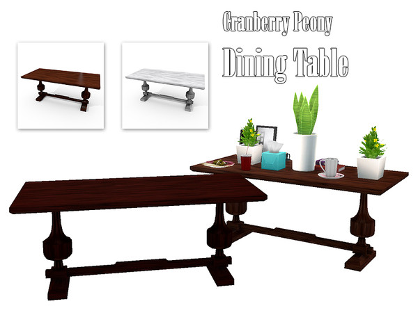 Sims 4 — Cranberry Peony Dining Table by Kiolometro — Christmas set for the living room and bedroom. Juicy as cranberry