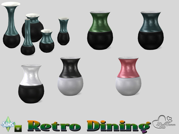 Sims 4 — Retro Dining Vase v1 by BuffSumm — Traveling back in time.... Retro Dining... Stylish, Colorful, just Retro :)