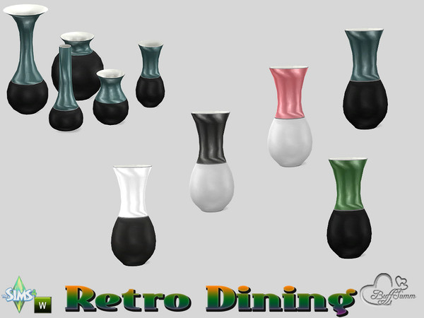Sims 4 — Retro Dining Vase v4 by BuffSumm — Traveling back in time.... Retro Dining... Stylish, Colorful, just Retro :)