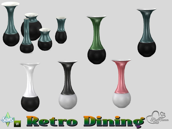Sims 4 — Retro Dining Vase v5 by BuffSumm — Traveling back in time.... Retro Dining... Stylish, Colorful, just Retro :)