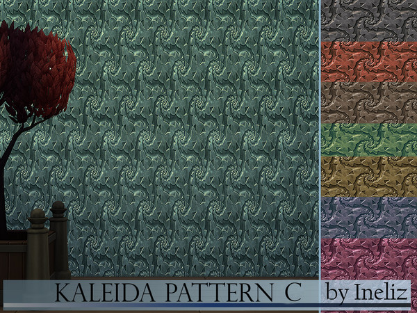 Sims 4 — Kaleida Pattern C by Ineliz — A set of seamless pattern with metal carvings design. Comes in 8 colors. Enjoy!