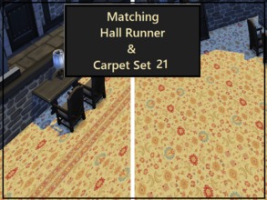 Sims 4 — Hall Runner & Carpet Set 21 by abormotova2 — Matching Hall Runner and Carpet Set 21