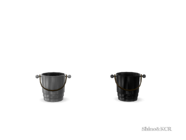 Sims 4 — Art Deco Home Bar - Small Icebucket Metal by ShinoKCR — Chrome Icebucket, Wood Handle, 