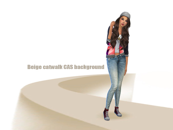Sims 4 — Beige Cat Walk CAS Background by Vyuna — Beige version of the Cat Walk background for your CAS! comes in a total