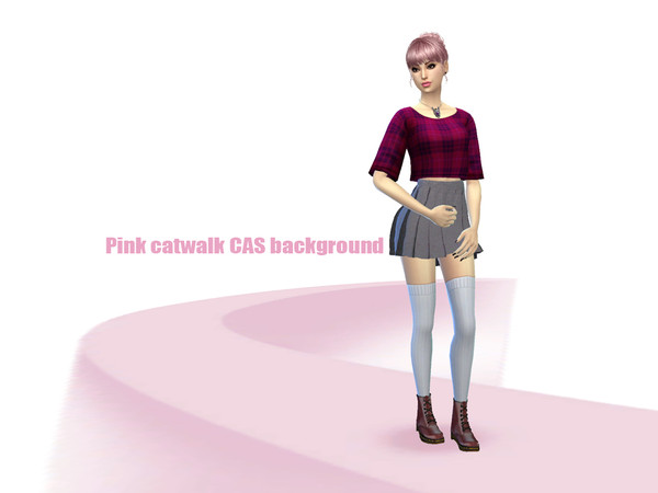 Sims 4 — Pink Cat Walk CAS Background by Vyuna — Pink version of the Cat Walk background for your CAS! comes in a total