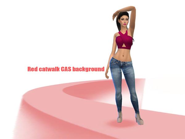 Sims 4 — Red Cat Walk CAS Background by Vyuna — Red version of the Cat Walk background for your CAS! comes in a total of