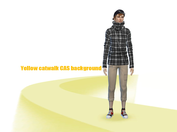 Sims 4 — Yellow Cat Walk CAS Background by Vyuna — Yellow version of the Cat Walk background for your CAS! comes in a