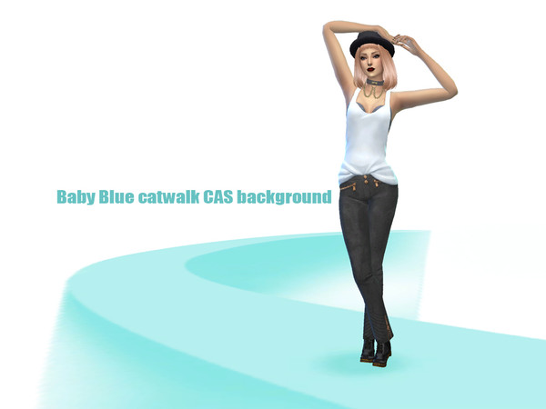 Sims 4 — Baby Blue Cat Walk CAS Background by Vyuna — Baby Blue version of the Cat Walk background for your CAS! comes in