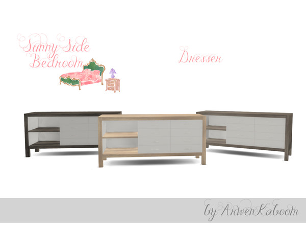 Sims 4 — Sunny Side - Dresser  by ArwenKaboom — Sunny side dresser in three recolors. 