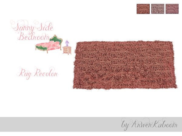 Sims 4 — Sunny Side - Rug Recolor by ArwenKaboom — Sunny side rug in three recolors.