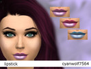 Sims 4 — ombre lipstick1 by cyanwolf75642 — ombre lipstick, 3 swatches by me if you have any questions just ask ps. this