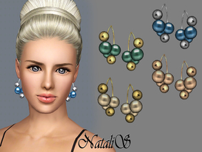 Sims 3 — NataliS TS3 Giant pearls and beads earrings FA-FE by Natalis — The original jewelry - a giant imitation pearls
