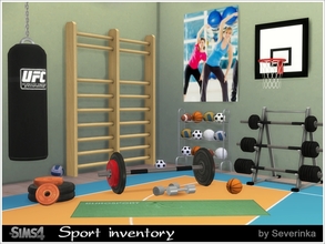 Sims 4 — Sport inventory set by Severinka_ — Set of objects of sports equipment, to decorate the gym. Punch-bag and