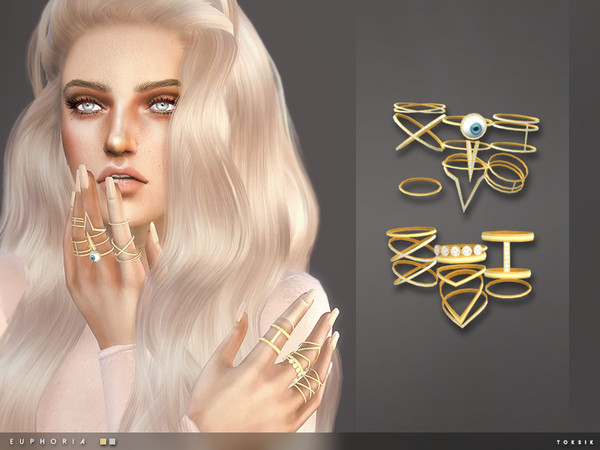 Sims 4 — toksik - Euphoria Rings by toksik — - 2 colours Enjoy^^