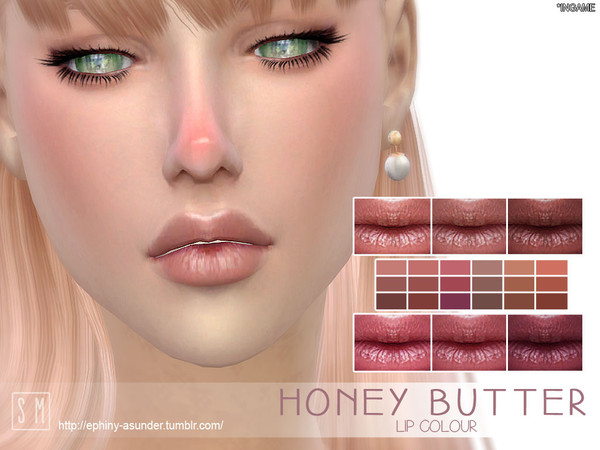 Sims 4 — [ Honey Butter ] - Lip Colour by Screaming_Mustard — A delicate dry lip look in 18 individual tones. For males