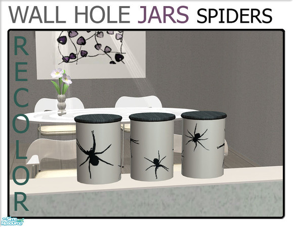 Sims 2 — Wall Hole Jars - Spiders by linegud — A set of recolors of the jars from my wall hole knick knack set. Use it on