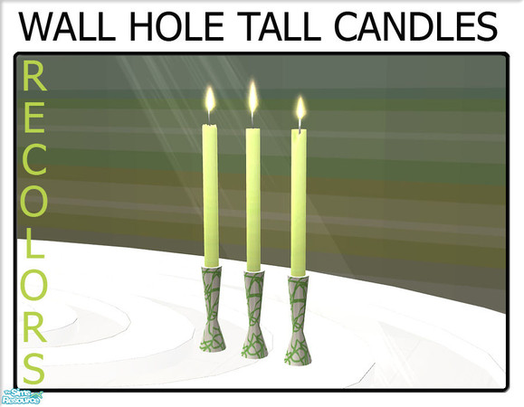 Sims 2 — Wall Hole Tall Candles  by linegud — A set of recolors of my tall candles from my wall hole knick knack set. Use