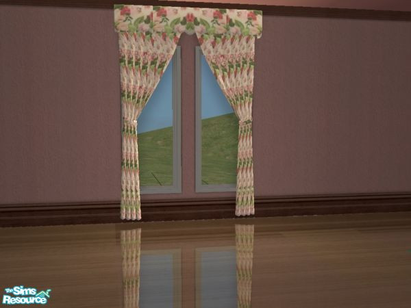 Sims 2 — Serenity Bedroom - Curtain by MysticVelvet — Floral curtain to match my Serenity bedroom.