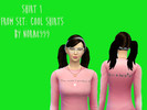 Sims 4 — Pink Slogan Shirt 1 by nora89992 — This is from a set. The text on the front is 'You want a perfect girl?' The