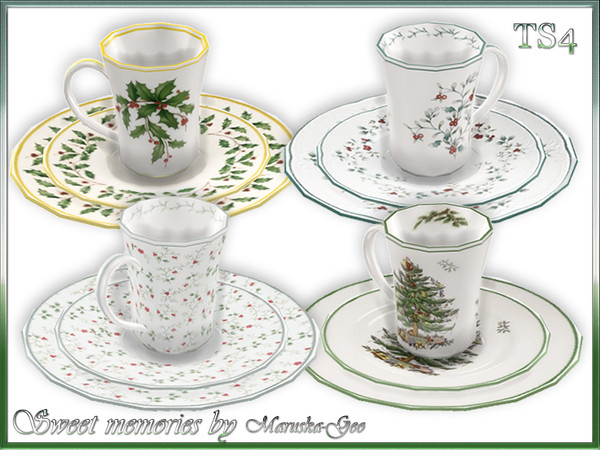 Sims 4 — Maruska-Geo Sweet memories cup and plates by Maruska-Geo — Maruska-Geo Sweet memories cup and plates