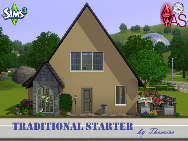 Sims 3 — Traditional Starter by Thamira — This is a normal traditional house for 2 Sims that has not much to offer