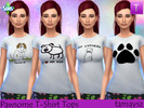 Sims 4 — Pawsome T-Shirt Tops by tamaysz — Pawsome T-Shirt Tops are available in four prints, and is suitable for Female
