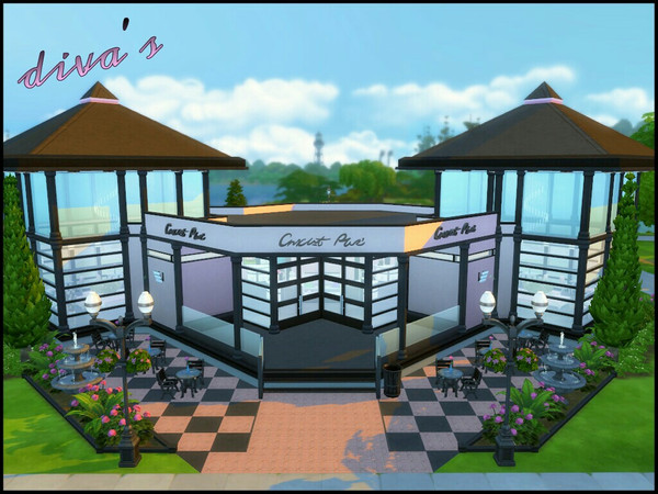 Sims 4 — Diva's by Sparky — Diva's - Store with work room and a 1 bedroom basement apartment. Currently set up for a