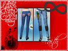 Sims 4 — Blue-jeans Gipi by Sol_Altamiranda0000 — Light blue pair of pants with blank details and knees in black hide +