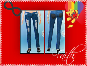 Sims 4 — Pair of pants I pull softly with torn knees and rear pockets by Sol_Altamiranda0000 — Pair of pants I pull