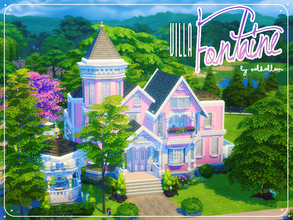 Sims 4 — Villa Fontaine by Valhallan by valhallan — A big antique art nouveau inspired vintage home for all your pink