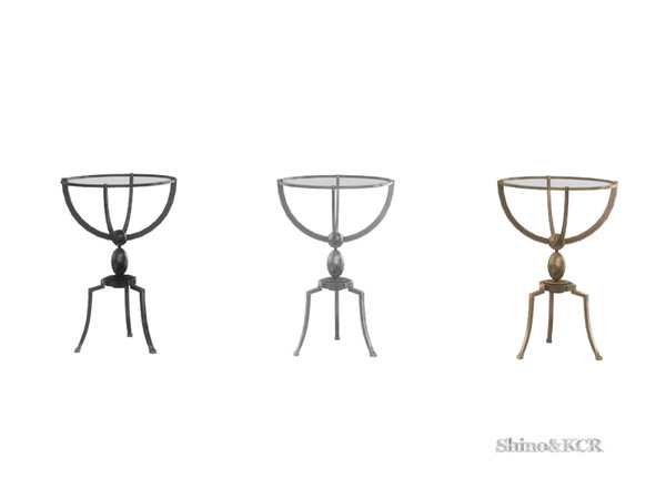 Sims 4 — Art Deco Bathroom - Sidetable by ShinoKCR — Handcrafted Chrome with Glass Top