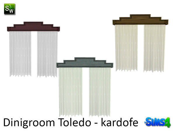 Sims 4 — kardofe_Dinigroom Toledo_Curtain by kardofe — Delicate sheer curtains, for windows, do not reach the ground