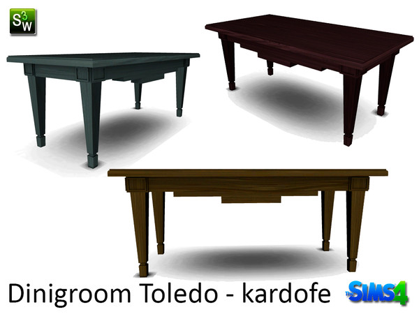 Sims 4 — kardofe_Dinigroom Toledo_Dining table by kardofe — Traducir Elegant and robust dining table neoclassical