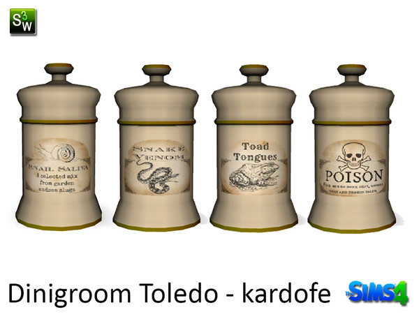 Sims 4 — kardofe_Dinigroom Toledo_Pharmaceutical boat by kardofe — Set of old pharmacy jars