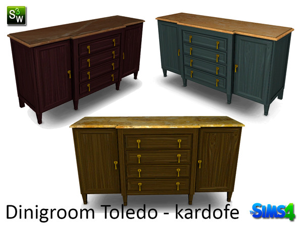 Sims 4 — kardofe_Dinigroom Toledo_Sideboard by kardofe — Sideboard with marble top and many drawers