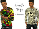 Sims 4 — Doodle Tops by liam10002 — Edits of the maxis rolled up sweater, they come with 4 different doodle patterns
