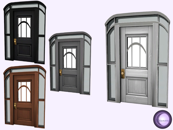 Sims 4 — Angelic Front door with Sidelights by D2Diamond — Front door, with sidelights, takes two tiles. Comes in four