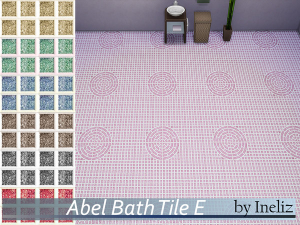 Sims 4 — Abel Bath Tile E by Ineliz — A plain square mosaic tiles for the common bathroom style. Comes in 7 colors. 