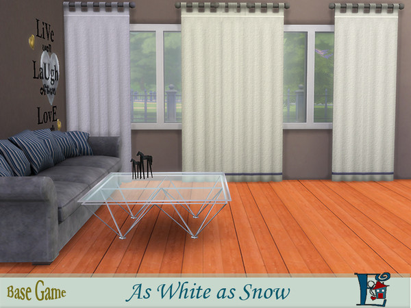 Sims 4 — As White As Snow A by evi — Part of a set of five white curtains