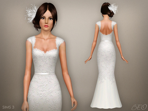 Sims 3 — Wedding dress 48 by BEO — - Dress presented in 1 variant. - Recolorable. - Not valid for random. - Not valid for
