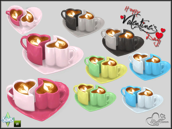Sims 4 — Valentine Love Double Cup by BuffSumm — May this Valentine bless you with the cupid of love and warmth of