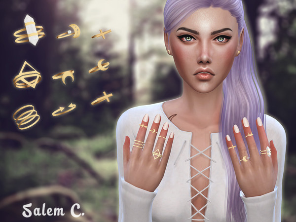 Sims 4 — Nails 1 - Accessory by Salem_C — standalone 10 swatches mesh by me left ring category