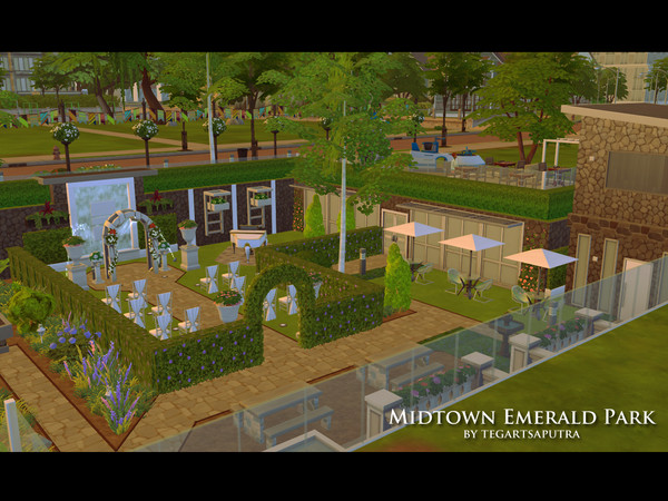 Sims 4 — Midtown Emerald Park by tegartsaputra — The modern town park for town citizen :) Fully decorated with park