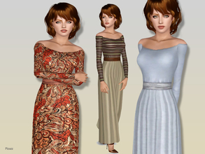 Sims 3 — Skirted Dress by pizazz — This dress can be worn for Everyday / Formal / Career. Patterns - First pattern on
