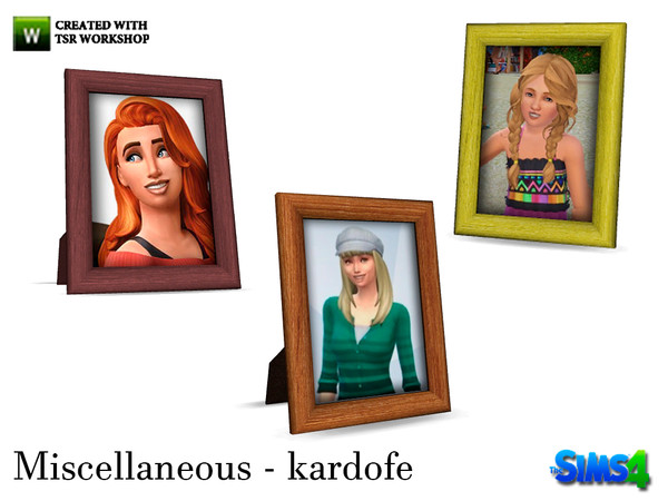 Sims 4 — kardofe_Miscellaneous_Frame by kardofe — Photo frame, in three different colors 