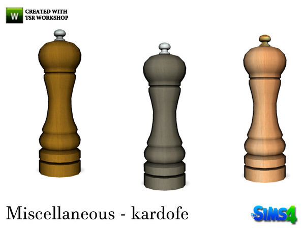 Sims 4 — kardofe_Miscellaneous_Pepper by kardofe — Pepper mill wood, three different texture 