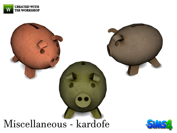 Sims 4 — kardofe_Miscellaneous_Piggy bank by kardofe — Clay piggy bank, three different textures 