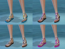 Sims 4 — Maxis BoHo Sandals with Polish - Movie  Hangout Required by jwwhitaker2 — A re-color of the Maxis Boho Sandals