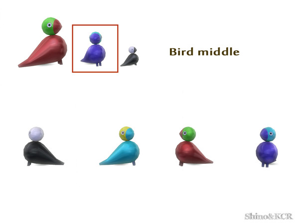 Sims 4 — Under Stair Deco - Bird Middle by ShinoKCR — handcrafted colorful wooden Bird